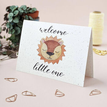 Welcome Little One Lion New Baby Card, 3 of 3