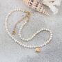 Pearl Choker Necklace With Gold Plated Seashell Charms, thumbnail 6 of 12