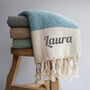 Personalised Cotton Throw, Anniversary Gift Personalised, thumbnail 3 of 10