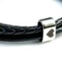 Engraved Black Wrap Bracelet Memorial Pendant For Men Ashes Keepsake Cremation Jewellery, thumbnail 3 of 10