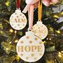 Set Of Three Christmas Wooden Hanging Decorations, thumbnail 1 of 8