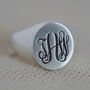 Personalised Sterling Silver Initials Signet Ring, thumbnail 3 of 5