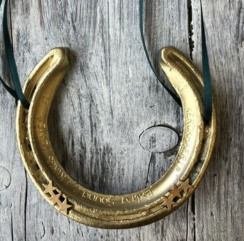 Personalised Starry Gold Lucky Horseshoe Gift, 2 of 6