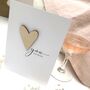 Wooden Heart Charm Personalised Valentines Card, thumbnail 3 of 6