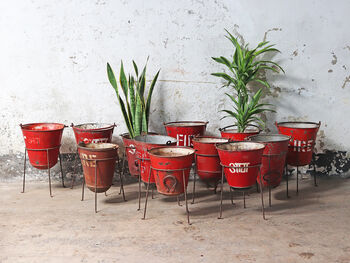 Upcycled Fire Bucket Planter, 5 of 7