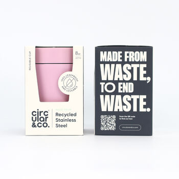 Circular And Co Travel Mug Made From Recycled Stainless Steel 8oz Dusk Pink, 2 of 8
