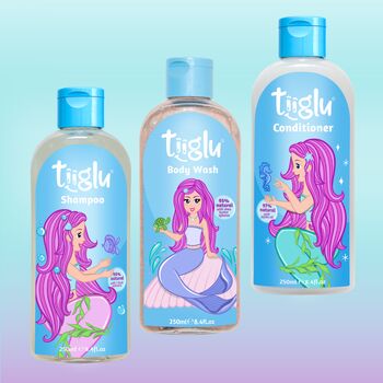 Kids Highly Natural Mermaid Dazzle Shampoo, Conditioner And Body Wash Gift Set, 3 of 10
