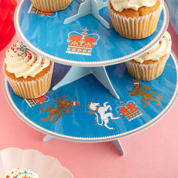 Union Jack Kings Coronation Reversible Party Cake Stand, 4 of 9