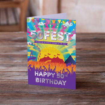 50 Fest Festival Theme 50th Birthday Card 50 Fest, 2 of 2
