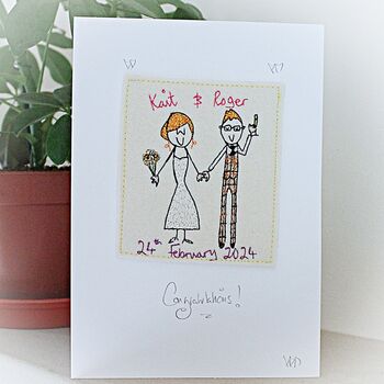 Wedding Card, Personalised, Embroidered, 8 of 12