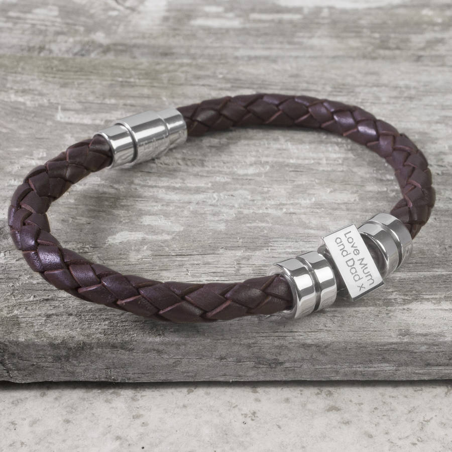 Personalised Birthday Leather Bracelet For Teenagers, 1 of 8