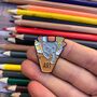 Crafty Cat In Art Pot Enamel Pin, thumbnail 4 of 5