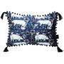 The Country Pig Blue Eco Friendly Rectangle Cushion, thumbnail 1 of 3