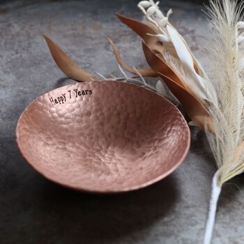 Personalised 7th Anniversary Medium Copper Bowl, 3 of 6
