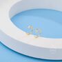 Cz Droplet Huggie Hoop Earrings In Sterling Silver Two, thumbnail 2 of 12