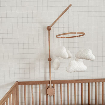 Boucle Cloud Mobile Baby Neutral Nursery Decor, 7 of 7