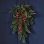 Christmas Foliage Door Swag With Berries, thumbnail 1 of 2