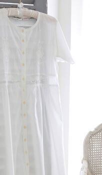 Women's White Cotton Alexandra Personalised Nightdress, 3 of 3
