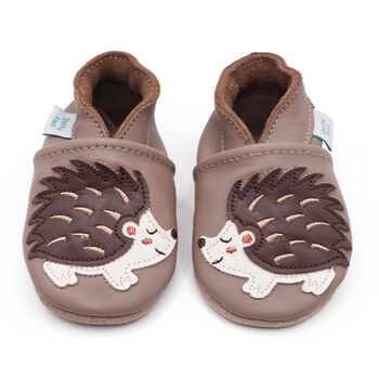Dotty Fish Hedgehog Soft Leather Baby Shoes With Barefoot Soles, 5 of 7