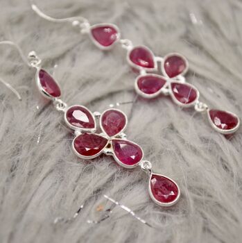 Red Ruby Earrings, July Birthstone Earrings, 4 of 10