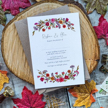 Autumn Flowers A6 Wedding Invitation Suite, 4 of 4