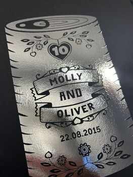 10th Tin Can Wedding Anniversary Print, 4 of 8