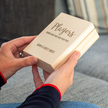 Personalised Playing Cards Holder Box Players Gonna Play, 6 of 6