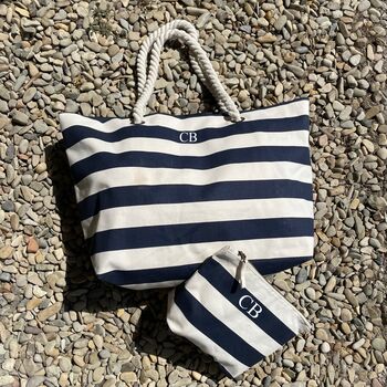 Personalised Stripe Canvas Pouch Bag, 2 of 4