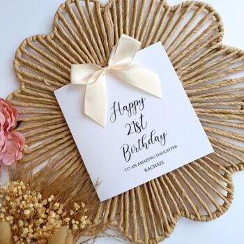 21st Birthday Luxury Bow Card For Her Or Him, Choice Of Colours Handmade Bow, 2 of 4