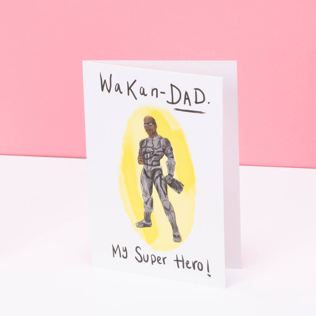 Wakan Dad Black Fathers Day Card, 1 of 2