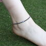 925 Silver Black Bead Evil Eye Payal Anklet, thumbnail 2 of 7