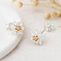 Sterling Silver July Birth Flower Lotus Water Lily Stud Earrings, thumbnail 1 of 4