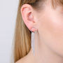 Circle And Sparkle Drop Earrings, thumbnail 1 of 4