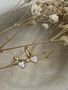 Heart Charm Huggie In Mother Of Pearl And Gold, thumbnail 2 of 4