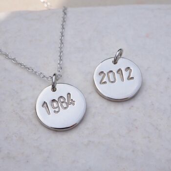 Personalised Hand Stamped Birth Year Necklace, 3 of 12