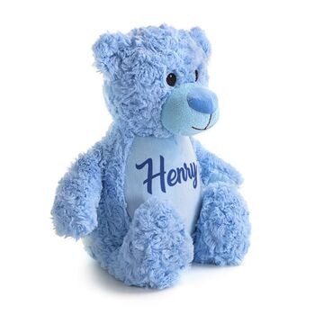 Large Personalised Blue Fluffy Bear, 3 of 3