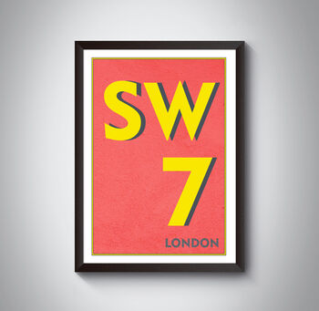 Sw7 West Kensington London Postcode Print, 8 of 8