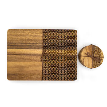 Lián Rectangle Wood Placemats With Wood Coasters, 4 of 6