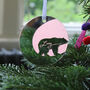 Starry Bear Mirror Personalised Christmas Decoration, thumbnail 3 of 9