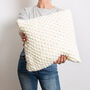 Moss Stitch Cushion Cover Beginner Knitting Kit, thumbnail 2 of 7