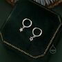 Mismatched Star Dangle Huggie Hoop Earrings, thumbnail 2 of 12