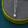 Tiny Opal Pendant Necklace In Sterling Silver, thumbnail 3 of 10