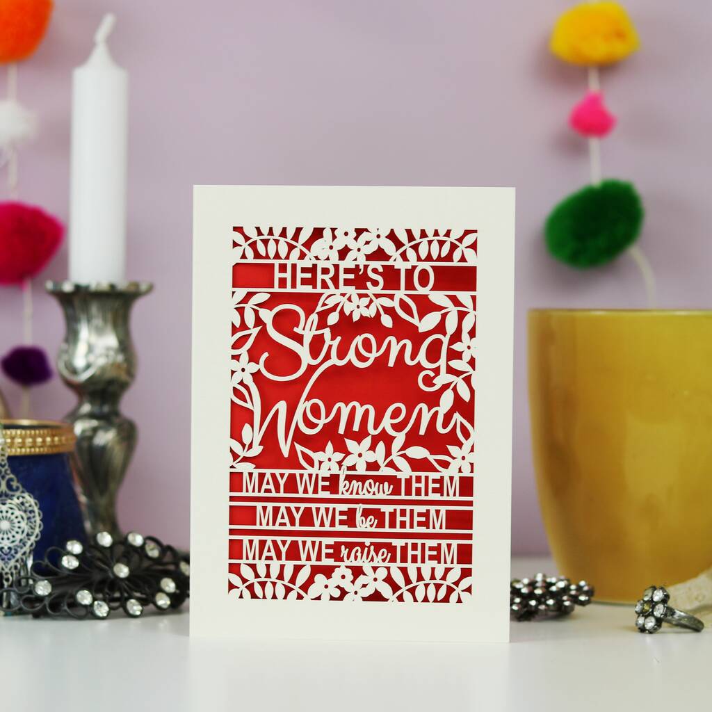 Papercut Strong Women Card By Pogofandango