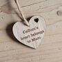 Personalised 'Heart Belongs To Mum' Hanging Heart Card, thumbnail 2 of 2