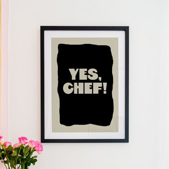 Yes Chef! Chef Typography Kitchen Print, 2 of 5