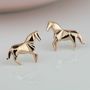 Silver And Rose Gold Plated Origami Horse Earrings, thumbnail 2 of 6