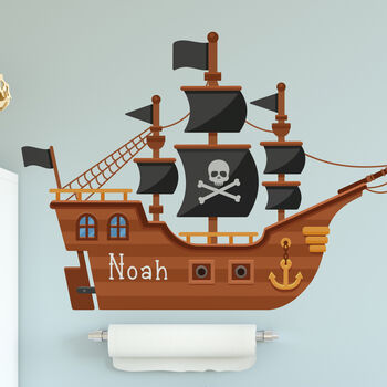 Personalised Pirate Ship Wall Sticker Room Decor Art, 3 of 3