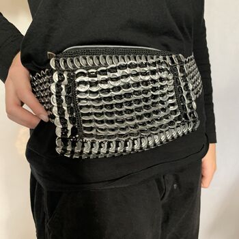Metallic Upcycled Ring Pulls Hands Free Bum Bag, 2 of 12