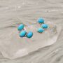 Blue Turquoise Silver Stud Earrings, thumbnail 2 of 5