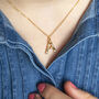 Bamboo Style Gold Plated Initial Necklace, thumbnail 2 of 8